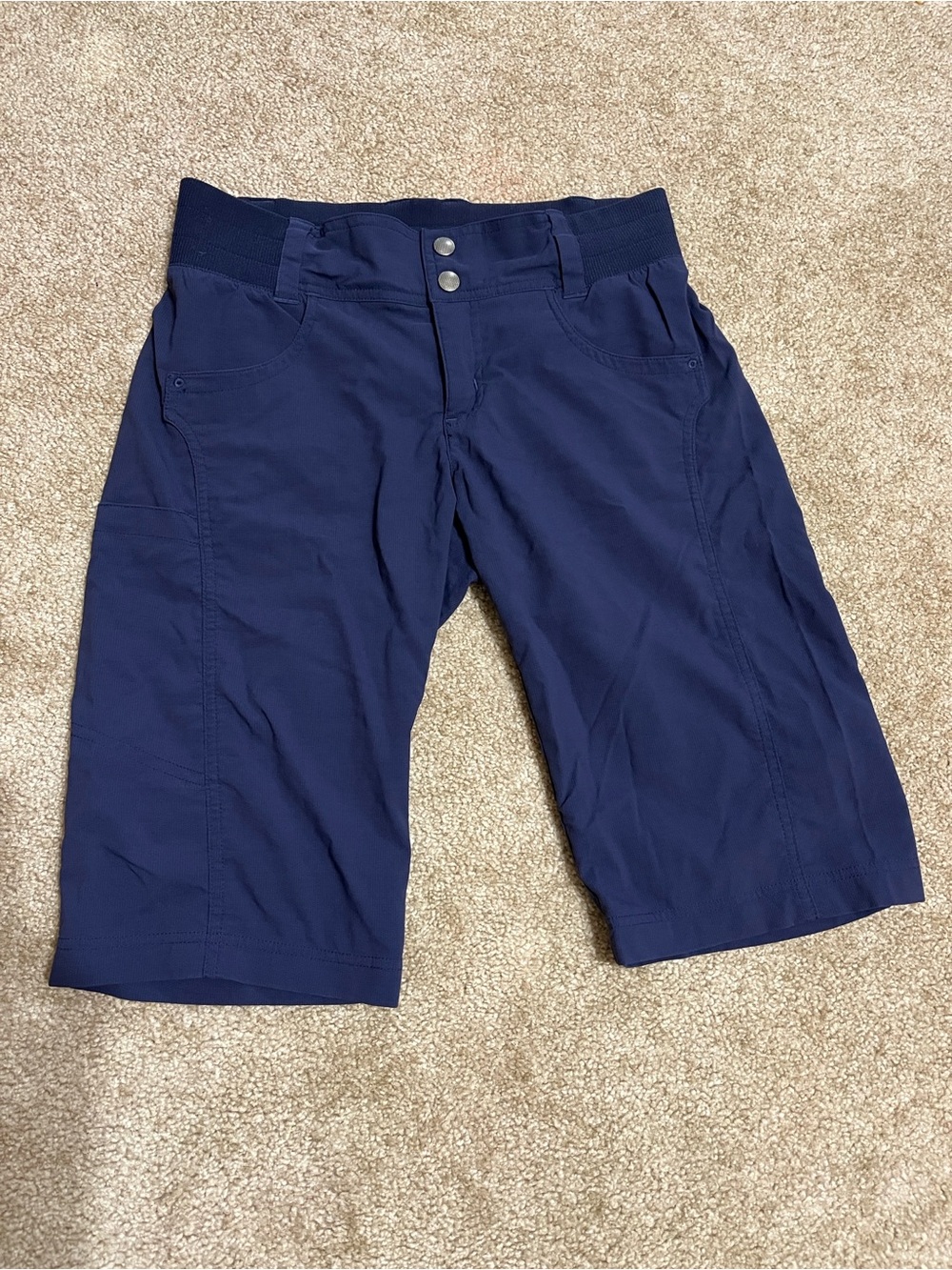 Title Nine Navy Athletic Skort with Yellow Logo Detail